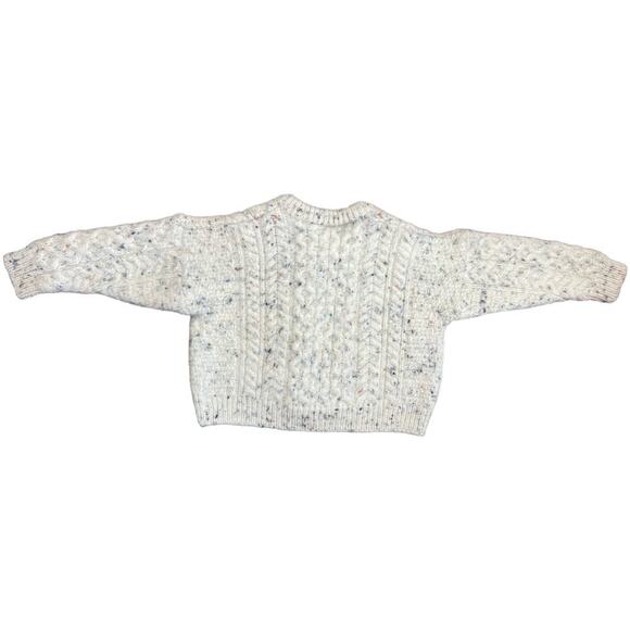 Blarney Woolen Mills Ivory Speckled Yarn Wool Sweater Cardigan Toddler Size S - Picture 2 of 7